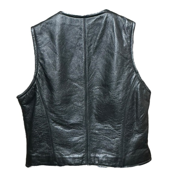 WILSON’S LEATHER Maxima Vintage Leather Vest L 19” p2p Black EUC - Picture 8 of 10